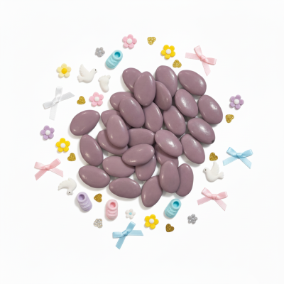 Dragees chocolat noir lilas | Qualité Incontournable