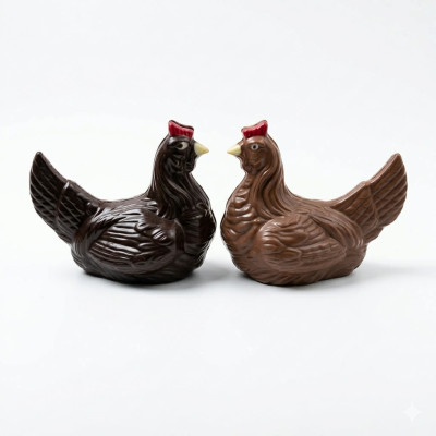Poule 12 cm chocolat lait ou noir